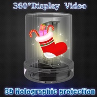 360° Degree Views 3D Hologram Fan Remote Control Hologram Pen Holder