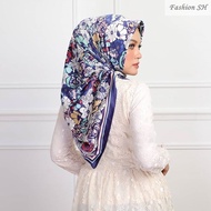 Stylish Tudung Bawal Shawl Satin Hijab Squre Size 90cm M90508