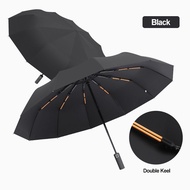 60 Ribs Folding Umbrella Large Size Sunshade Fully Automatic Umbrella Thickened Black Rubber Sunshad