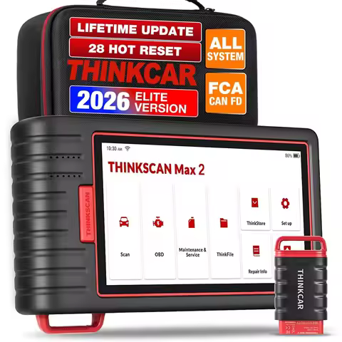 2026 THINKCAR Thinkscan Max2 Full system Lifetime free AF DPF IMMO 28 Reset OBD2 Scanner Support CAN