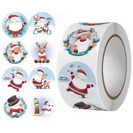 🛒ZZCartoon Christmas Theme Gift Label Sticker Adhesive Sticker Reward Sticker Cartoon Sticker Stick Label 3A95