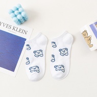 Gratis Ongkir - Kaos Kaki Fashion Ala Korea / Kaos Kaki Semata Kaki Warna Putih Biru Cute