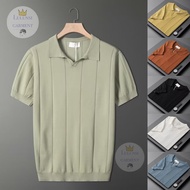 Ready Stock v Neck polo shirt Men Knitwear Short Sleeve  Sweater Baju collar T Shirt Lelaki Knitted 