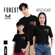 Forest Baju T Shirt Set Keluarga | Forest X Garfield Embroidered Round Neck Family T-Shirt - FG20006