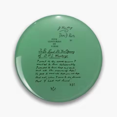 Dead Poets Society Five Centuries Of Ver Soft Button Pin Hat Metal Women Jewelry Collar Fashion Cute