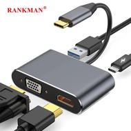 USB C Hub to 4K HDMI-compatible VGA Type C PD Charging USB 3.0 Docking for MacBook iPad Pro Samsung 