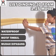 List Dinding Wallpaper 3D Motif Bunga Panjang 1 Meter Lebar 8cm