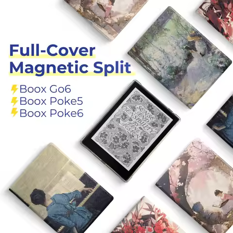 Twosheep Magnetic Split Case for Boox Go6 / Poke6 / Poke5 PU Leather Clear TPU Soft Shell Auto Sleep