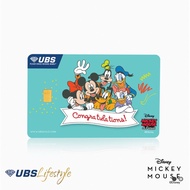24K Mickey Mouse “Congratulations” 0.1gram Gold Bar 999.99