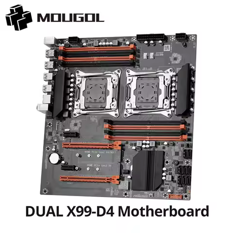 MOUGOl X99 Dual CPU Gaming Motherboard DDR4 M.2 NVME USB3.0 E-ATX LGA2011-3 Support Xeon E5 2680 V4 
