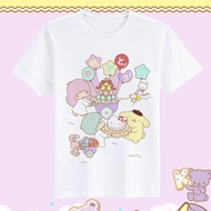 Littletwinstars Gemini Joint Cartoon Related Short Sleeve T-shirt Soft Girl Student Loose Couple Out