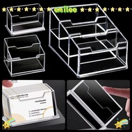 EMILEE 1Pcs Business Card Box, Display Stand  Transparent Bussiness Card Holder, Acrylic Plastic Sch