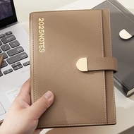 2025 September-2026 August New Year's Eve A5 Diary Hard Leather Buckle Business Diary Calendar Sched