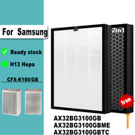 การเปลี่ยนแผ่น Hepa รวมเปิดใช้งานตัวกรองคาร์บอน CFX-K100 /Gb สำหรับ Samsung เครื่องกรองอากาศ AX32BG3