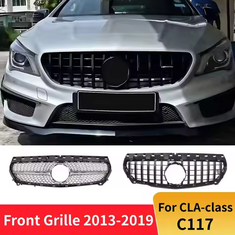 Front Bumper Mask Grille Grill Middle Mesh Grid Tuning Accessories For Mercedes Benz CLA C117 W117 2
