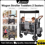 HEWOLF Face to Face 2 High Seats Folding Stroller Wagon for 2 Kids with Protection 5-Point Harnesses