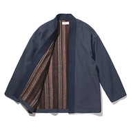 苧麻藍染羊毛道袍外套 Kimono夾克