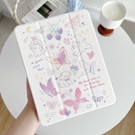 iPad Case Gen9 butterfly Gen8 flower Gen11 Air7 Air5/4 With Pen Holder AIR6 iPad Casing iPad Cover