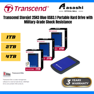 Transcend StoreJet 25H3 1TB / 2TB / 4TB Portable Hard Drive ( 25H3P | 25H3B | TS1TSJ25H3P | TS1TSJ25