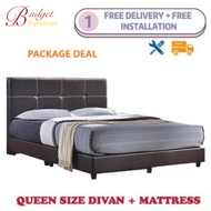 BUDGET FURNITURE BED SET. BED PACKAGE. QUEEN SIZE DIVAN WITH MATTRESS
