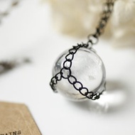 白水晶球頸鏈 復古 中性 男女皆可