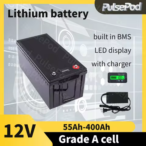 PP lithium li ion battery 12v 55ah 65ah 100ah 120ah150ah 200ah 250ah 300ah 400ah for Solar Panel Inv