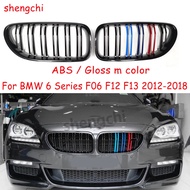 F06 F12 F13 M6 ABS Gloss M Color Front Bumper Kidney Grill For BMW 6 Series F06 F12 F13 640i 650i M6