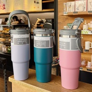 Tumbler with Handle 900ml Stainless Steel Thermos Tumbler Bottle with Straw Insulated Flask Water Bottle Botol Air