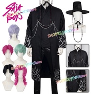 -JINN-KPOP DEMON HUNTERS Cosplay Costume SAJA BOYS Black Outfit JINU BABY Black Suit Wig Animated KP