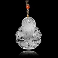 【正佳珠寶】白水晶 頂級超淨透 黃財神 36g 白水晶吊墜