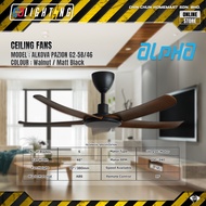 ALPHA ALKOVA PAZION G2-5B/46 Ceiling Fan 5 Blades 46 Inch Walnut Matte Black | Premium Modern Ceilin