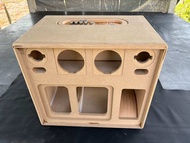 ตู้แบนพาส 10 นิ้วกระแทกข้างงานดิบ แอมป์ D900 พร้อมกล่องใส่แอม งาน CNC