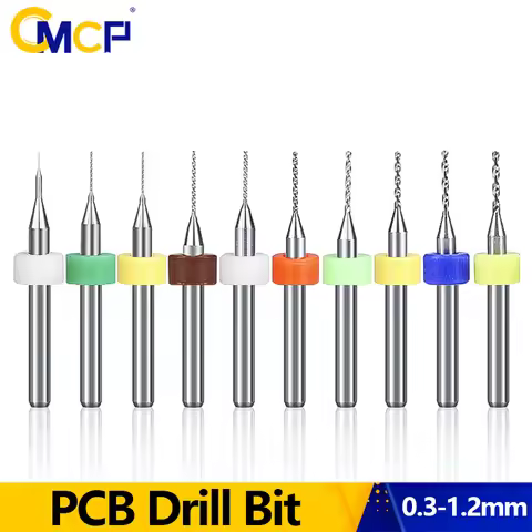 CMCP 10pcs 0.13-1.2mm PCB Drill Bit Micro Carbide Drill Bit Printed Circuit Board Woodwork Modeling 