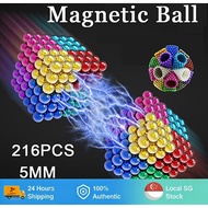 [😊] SG Ready Stock]216Pcs Magnet Beads Cube Building Toy 5mm Magnetic Ball Magic Magnetic Balls