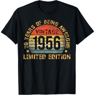 Men's cotton T-shirt Vintage 70 Birthday Decorations Men 70yr 1956 70th Birthday T-Shirt