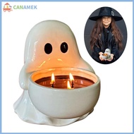 CANAMEK Dễ thương phim hoạt hình ma nến chủ gốm nến dễ thương gốm ma trà ánh sáng nến chủ sở hữu