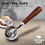Handle Coffee Bottomless Portafilter/ naked portafilter 58 mm e61 wood handle - Brown