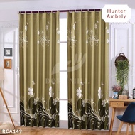 DORAMILL 2in1 Curtain Cangkuk Semi Blackout Hook/Rod Modern Langsir Tingkap Pintu Bilik Sliding Door Curtain CANTIK