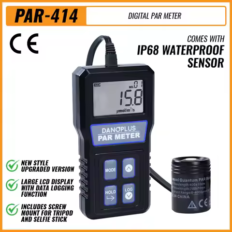 414 Par Meter Reef Aquarium IP68 Waterproof Sensor Digital Quantum Full-Spectrum Reef Tank PAR Meter
