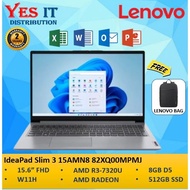 LENOVO IDEAPAD SLIM 3 15AMN8 82XQ00MQMJ / 82XQ00MPMJ ( R3-7320U, 8GDR5 512SSD, 15.6", FHD, WIN11H) L