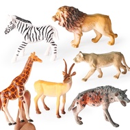 African animal hyena giraffe zebra antelope mini set model children science educational toys prop de