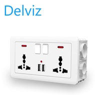 Delviz(international brand)(UK/EU/US socket) universal wall power socket 13A with switch control USB