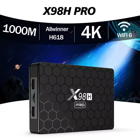 Wifi6 X98H PRO TV Box Android12 Allwinner H618 2G 16G 4GB 32/64GB 1000M LAN BT5.0 2.4G 5G Wifi HD In