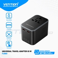Vention 3 Port USB-A Type C Universal Travel Adapter Fast Charging 65W