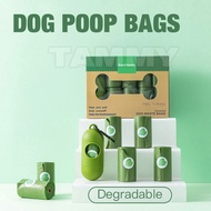 SG Shipment Pet Dog Puppy degradable Waste Garbage Clean up Bags Carrier Holder Dispenser dog Poop B
