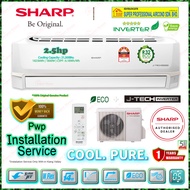 ((Pwp Installation)) Sharp J-Tech Inverter Air Conditioner AHX24BED &amp; AUX24BED 2.5hp R32 Standard Inverter Air Conditioner ((5 Star Energy Saving))
