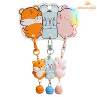 ILIGHTHEARTEDY4 3 Pcs Set Animal Keychain, Magnetic Resin Magnetic Snap Keychain, Charms Mini Cartoo