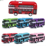 NEEDWAY Diecast Cars Toy 4 Wheels Gift for Boy City Tourist Car Doors Open Close FLashing With Music Educational Toys Toy Vehicles Double Decker Bus