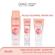 Sepaket Skincare OMG Oh My Glow Peach Glowing | Facial Wash Face Toner Cream