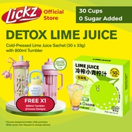 (Bundle of 30) LICKZ Cold-Pressed Lime Juice Sachets 30s – Daily Detox Cleanse | Vit C Glow | Low Ca